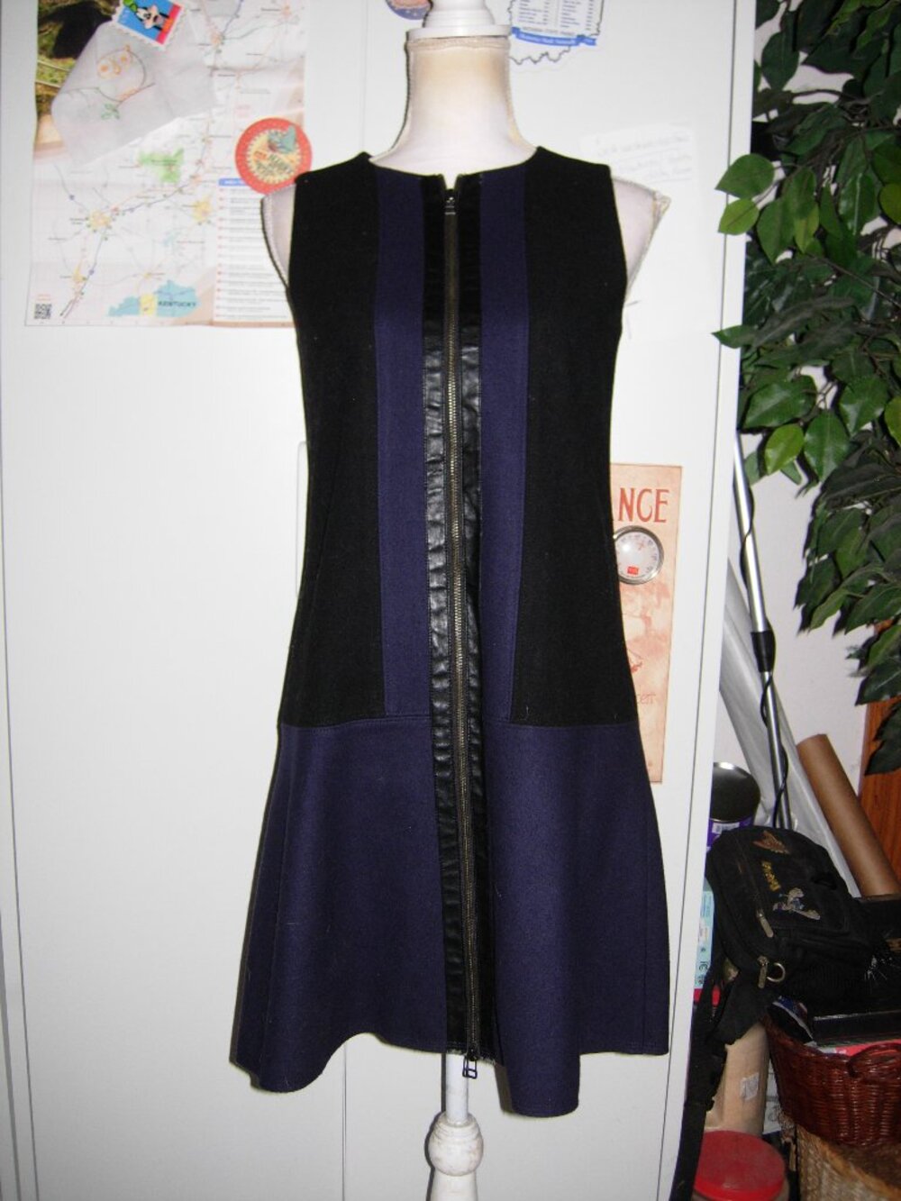 Madewell colorblock wool blend shift dress 0